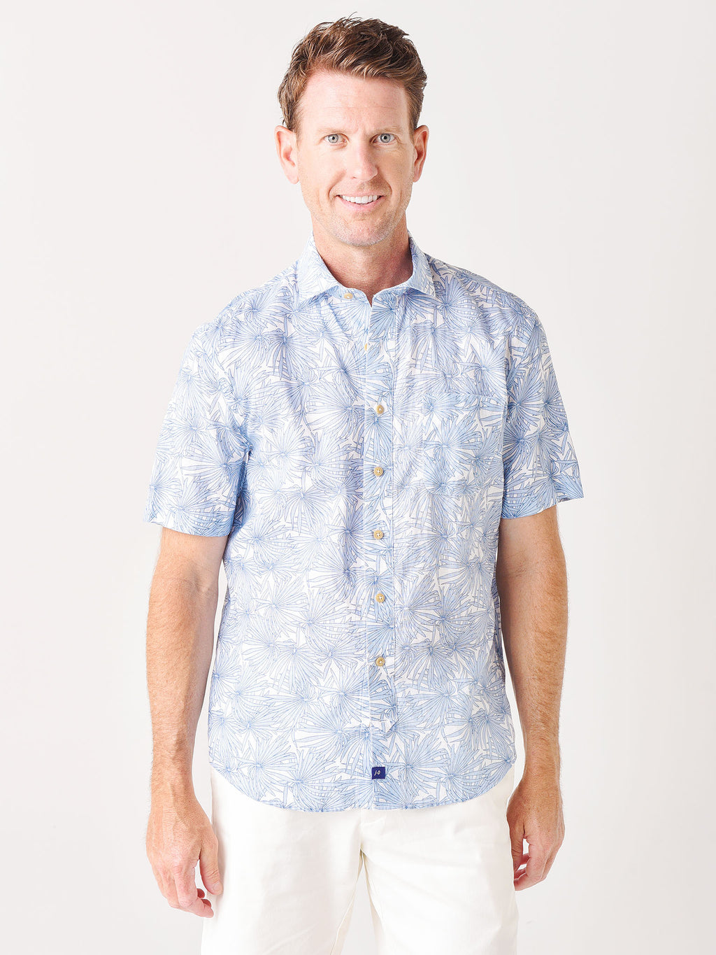 Johnnie-O Men's Hemlock Printed Hangin' Out Short Sleeve Shirt - Saint Bernard