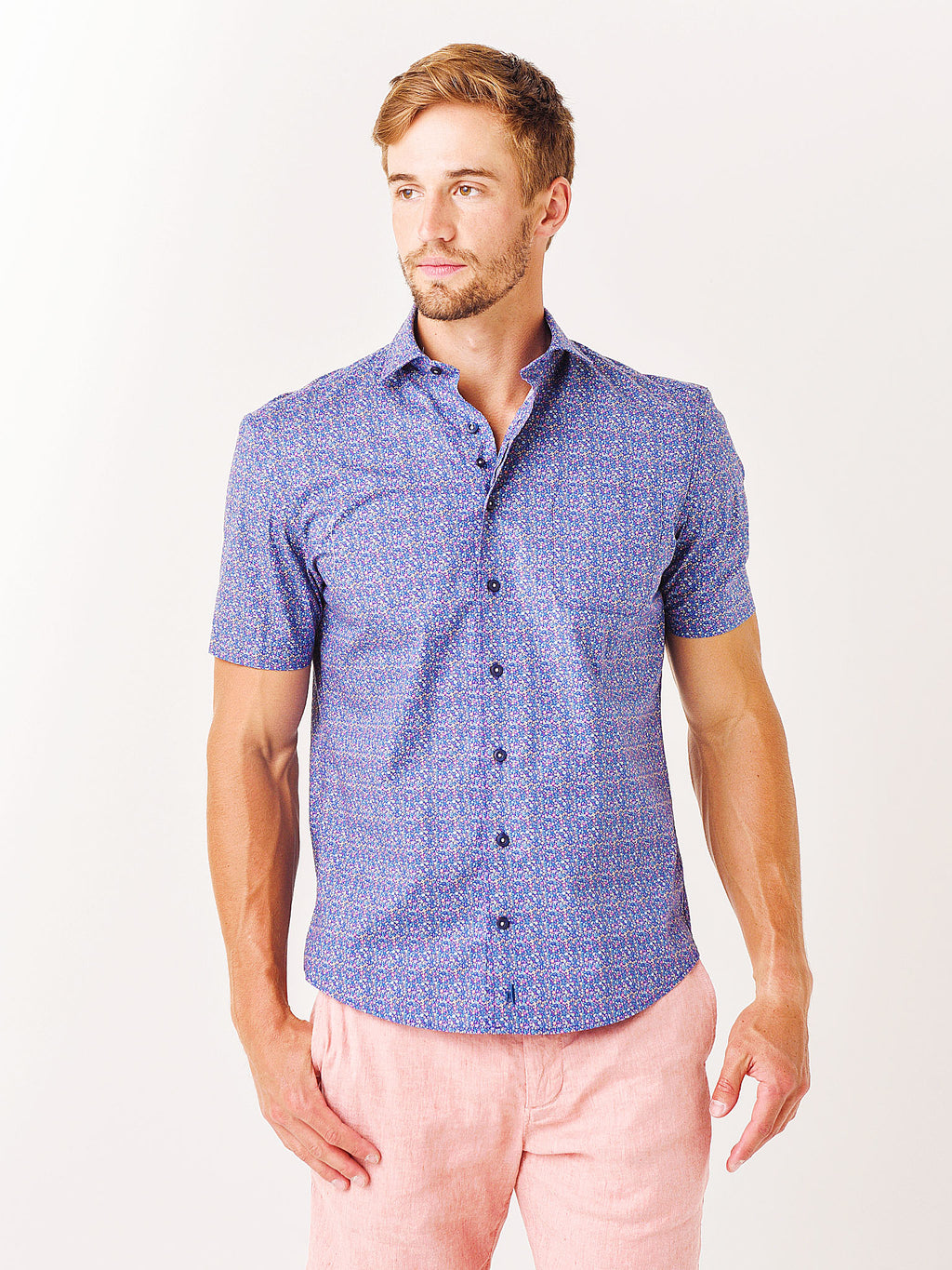 Johnnie-O Men's Talley Hangin' Out Short Sleeve Button-Down Shirt - Saint Bernard