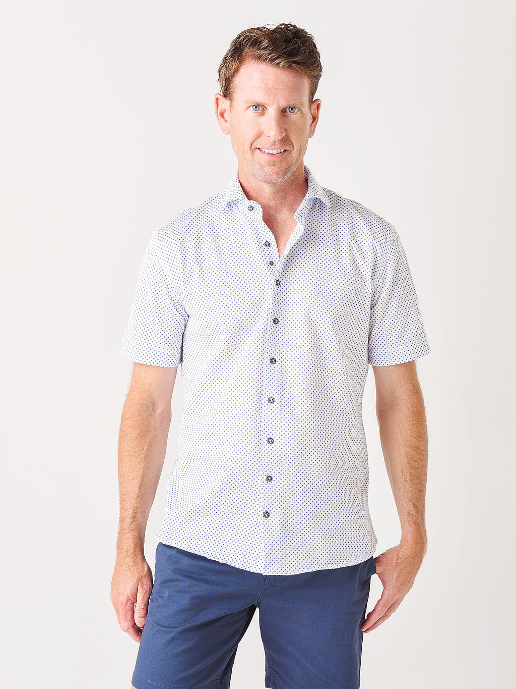 Johnnie-O Men's Mozzie Printed Short-Sleeve Shirt - Saint Bernard