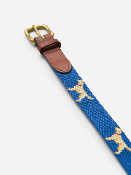 Smathers & Branson Boys' Yellow Lab Needlepoint Belt