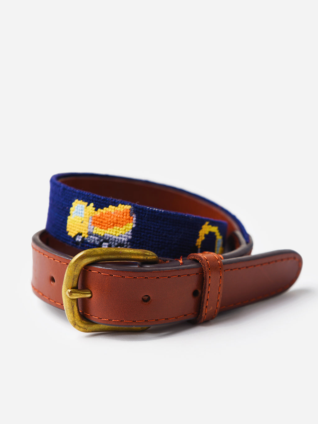 Smathers & Branson Boys' Construction Needlepoint Belt - Saint Bernard