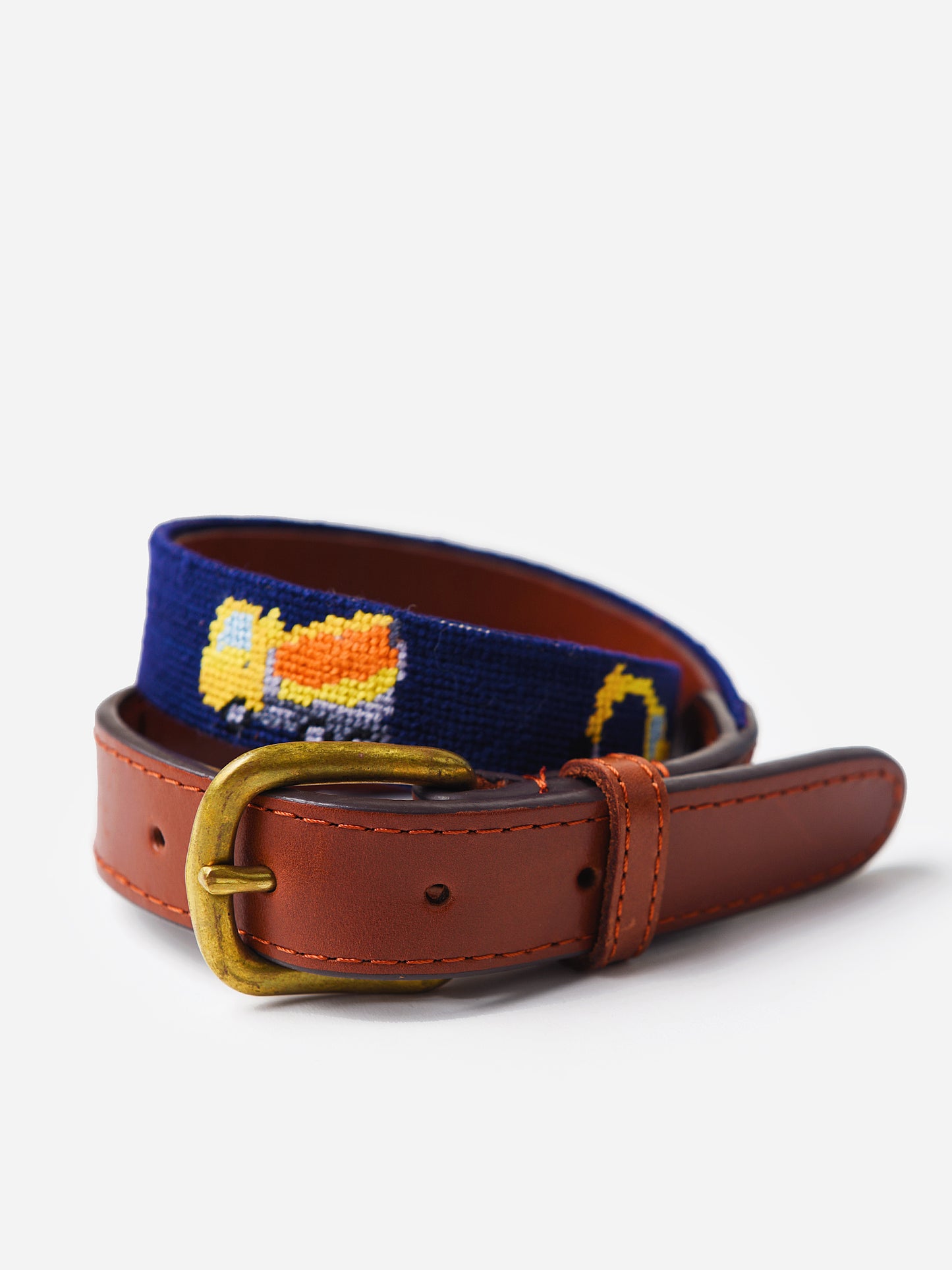 Smathers & Branson Boys' Construction Needlepoint Belt - Saint Bernard