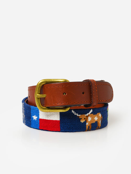 Smathers & Branson Boys' Texas Life Needlepoint Belt