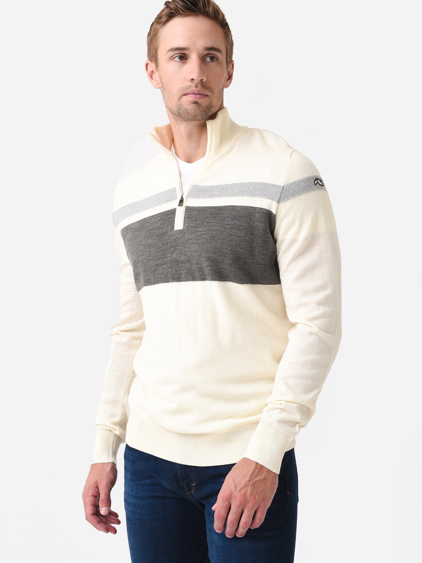KJUS Men's Stripe Half-Zip Sweater
