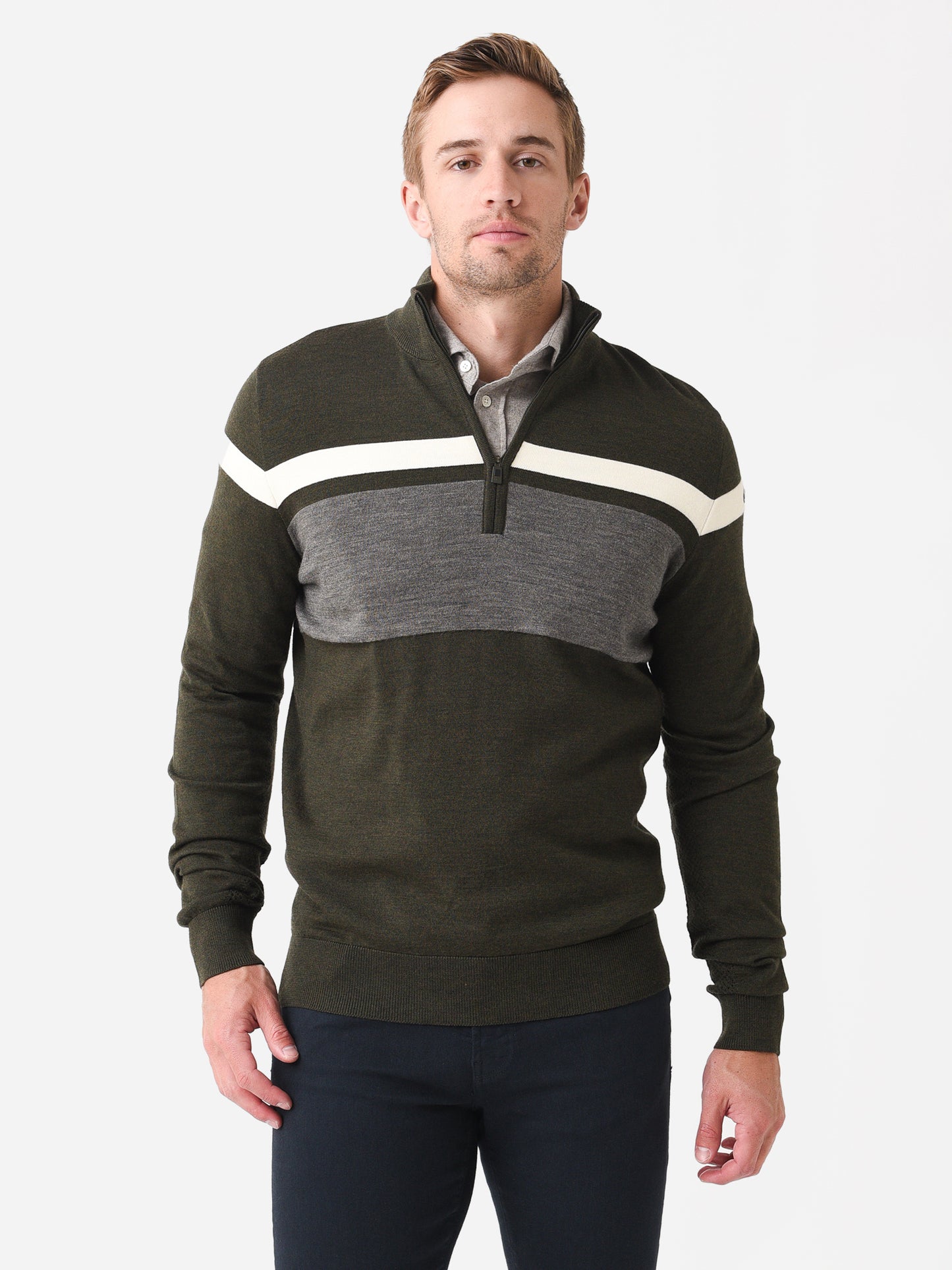 KJUS Men's Stripe Half-Zip Sweater