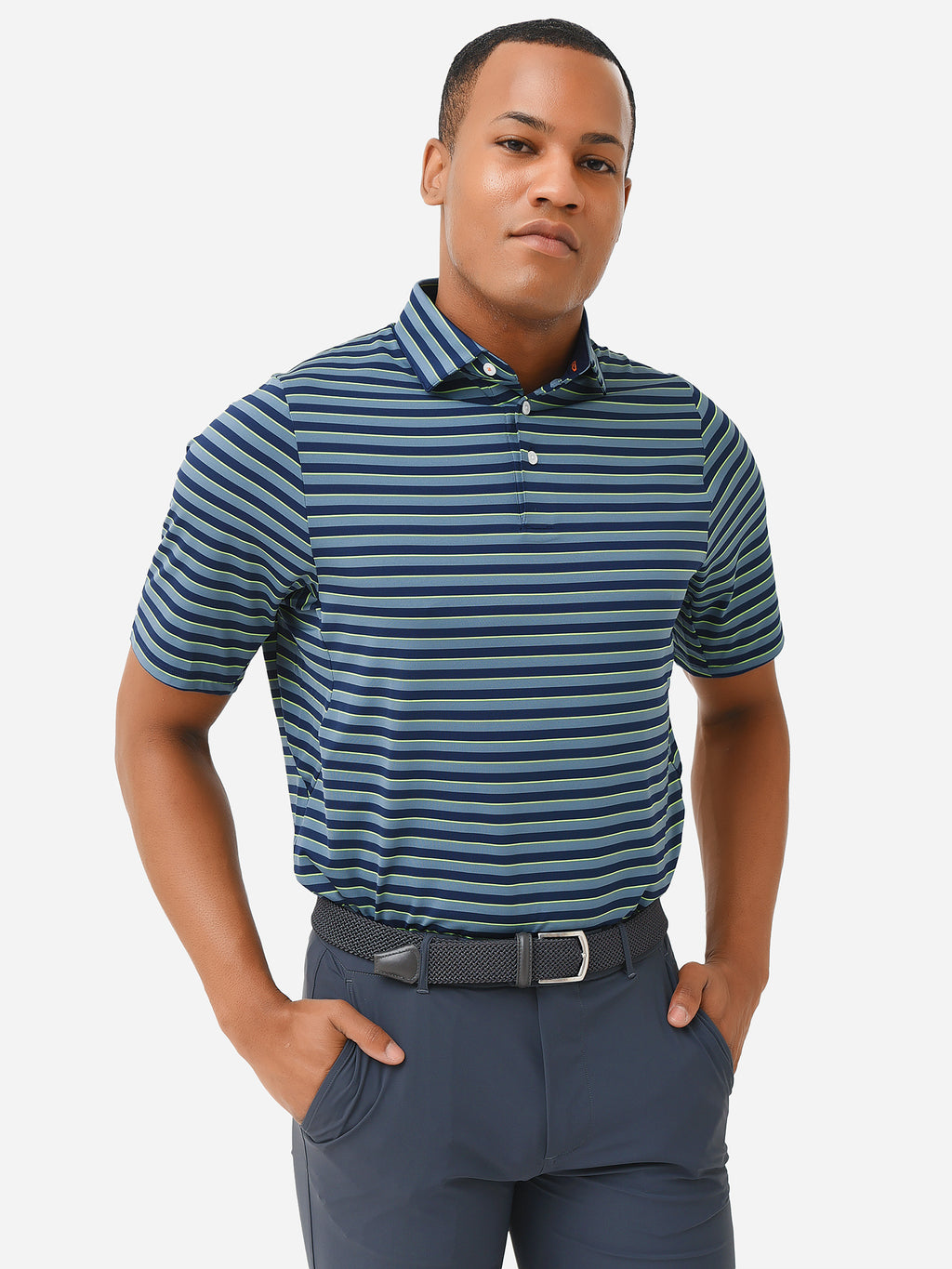 KJUS Men's Soren Multi-Stripe Polo - Saint Bernard