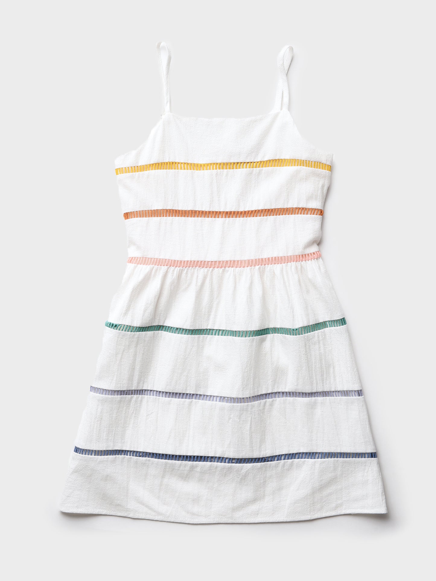 For All Seasons Girls' Striped Eyelet Dress