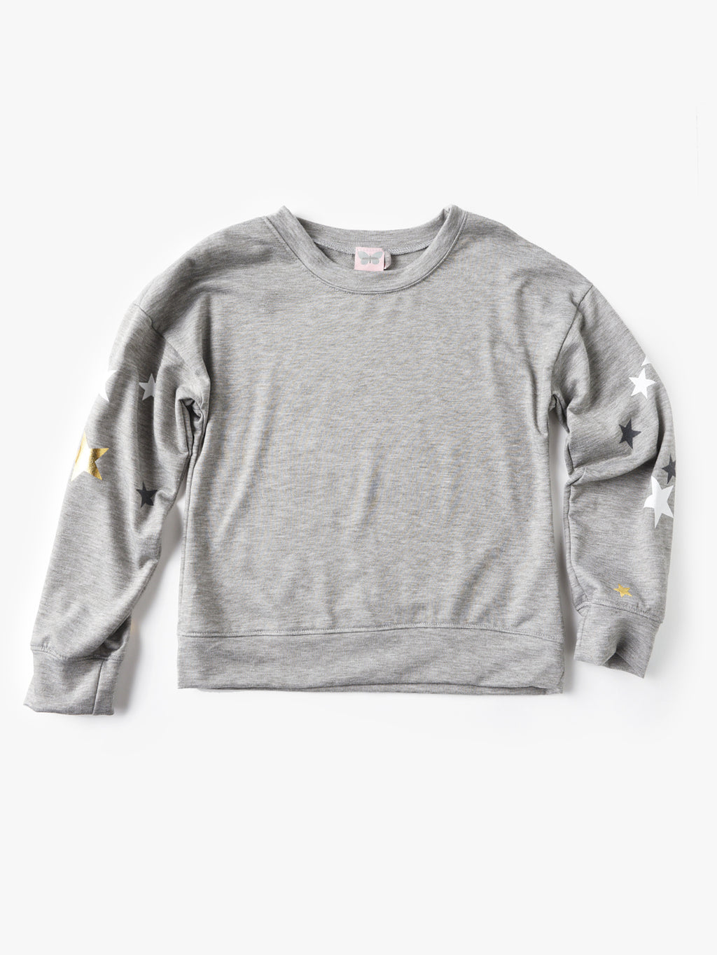 For All Seasons Crew Neck Star Print On Sleeve Sweater - Saint Bernard