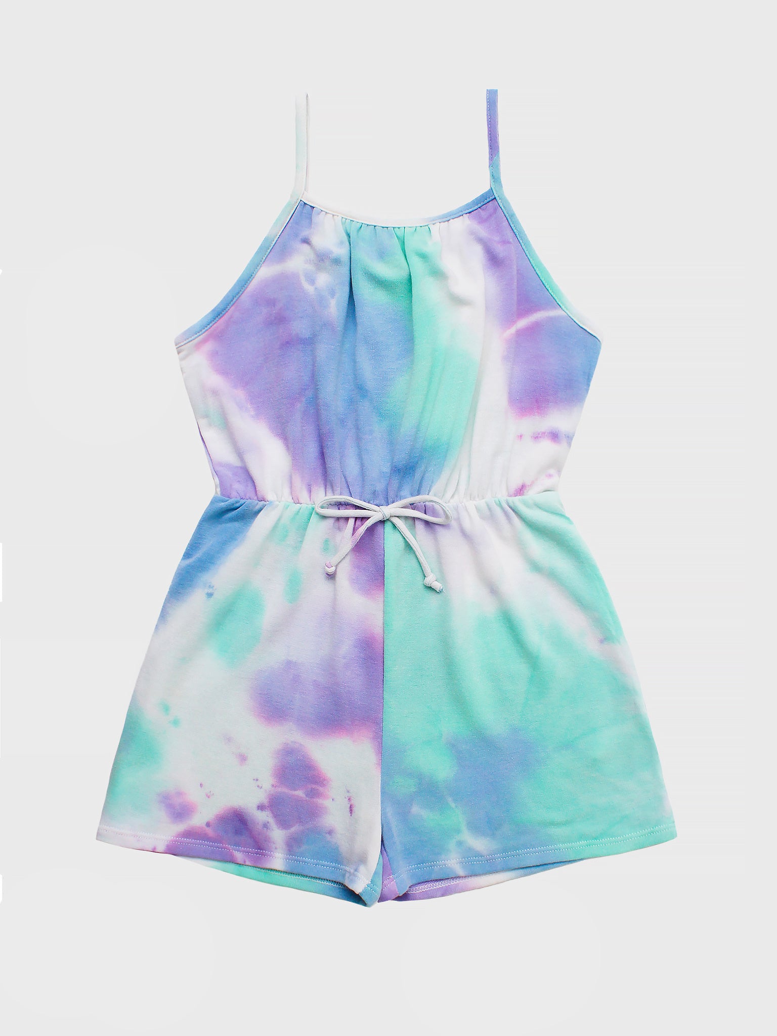 FOR ALL SEASONS Girls' Tie-dye French Terry Romper - Saint Bernard