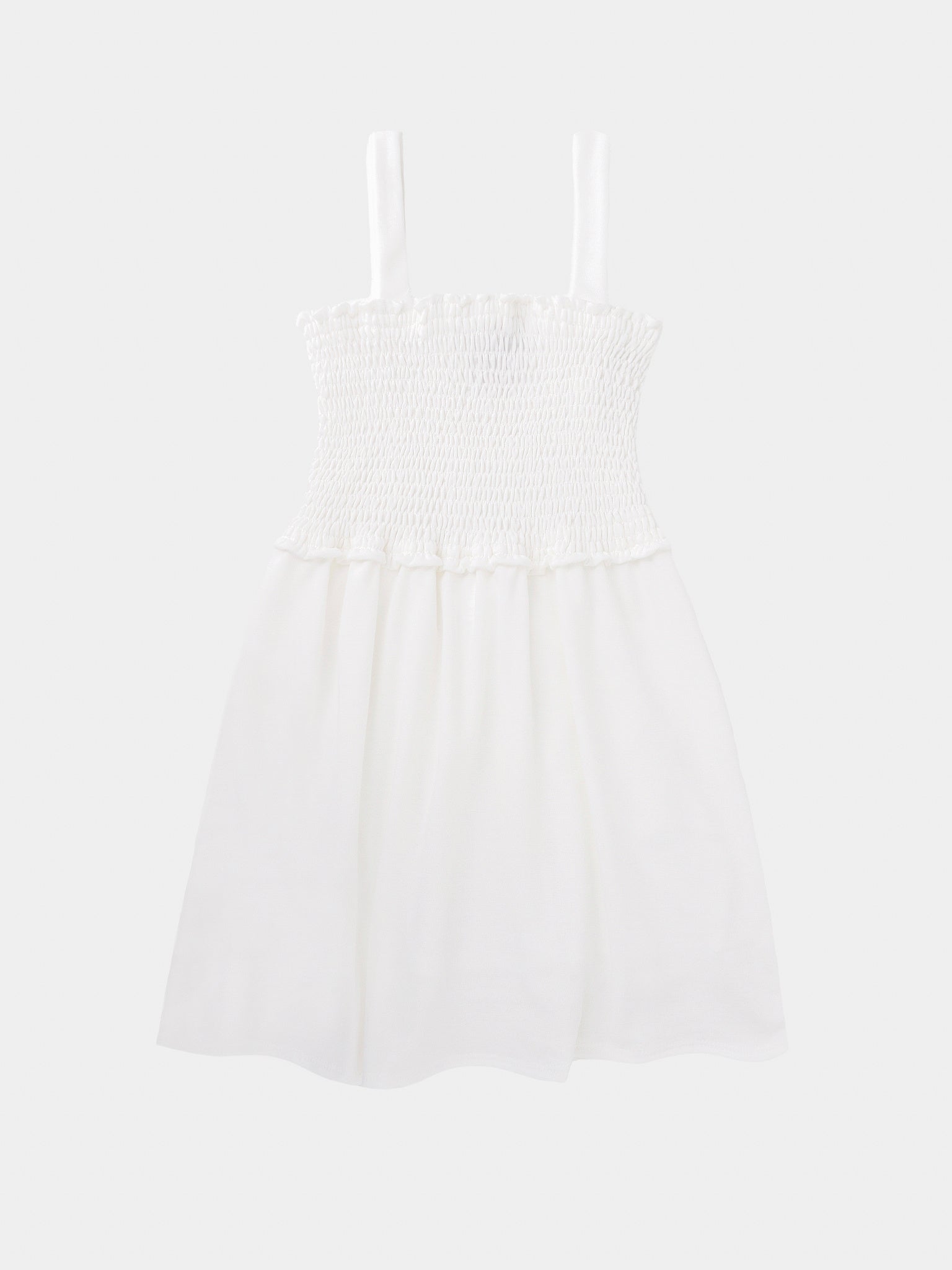 For All Seasons Girls' French Terry Shirred Bodice Tank Dress - Saint Bernard
