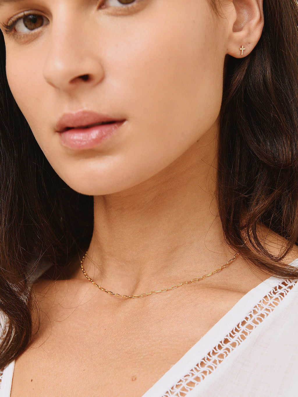 KATE PAPERCLIP NECKLACEx14KYELLOWGOLD-alt1