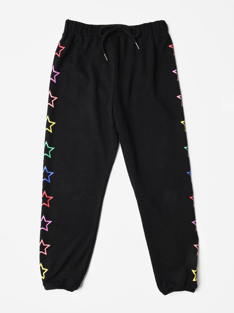 For All Seasons Girls’ Sweatpants With Multi Color Stars - Saint Bernard
