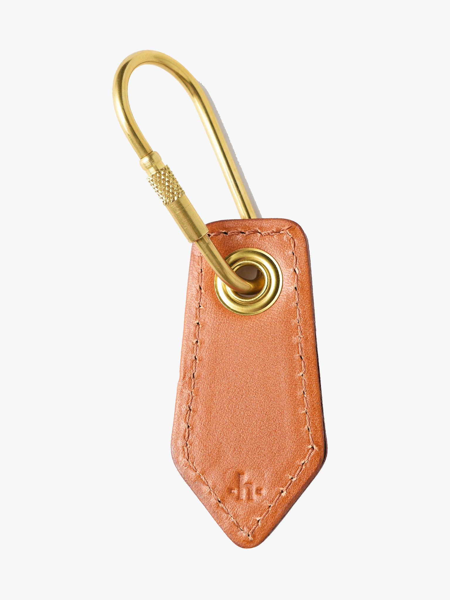 H Barnes And Co Keystone Tan English Bridle Leather Key Fob - Saint Bernard