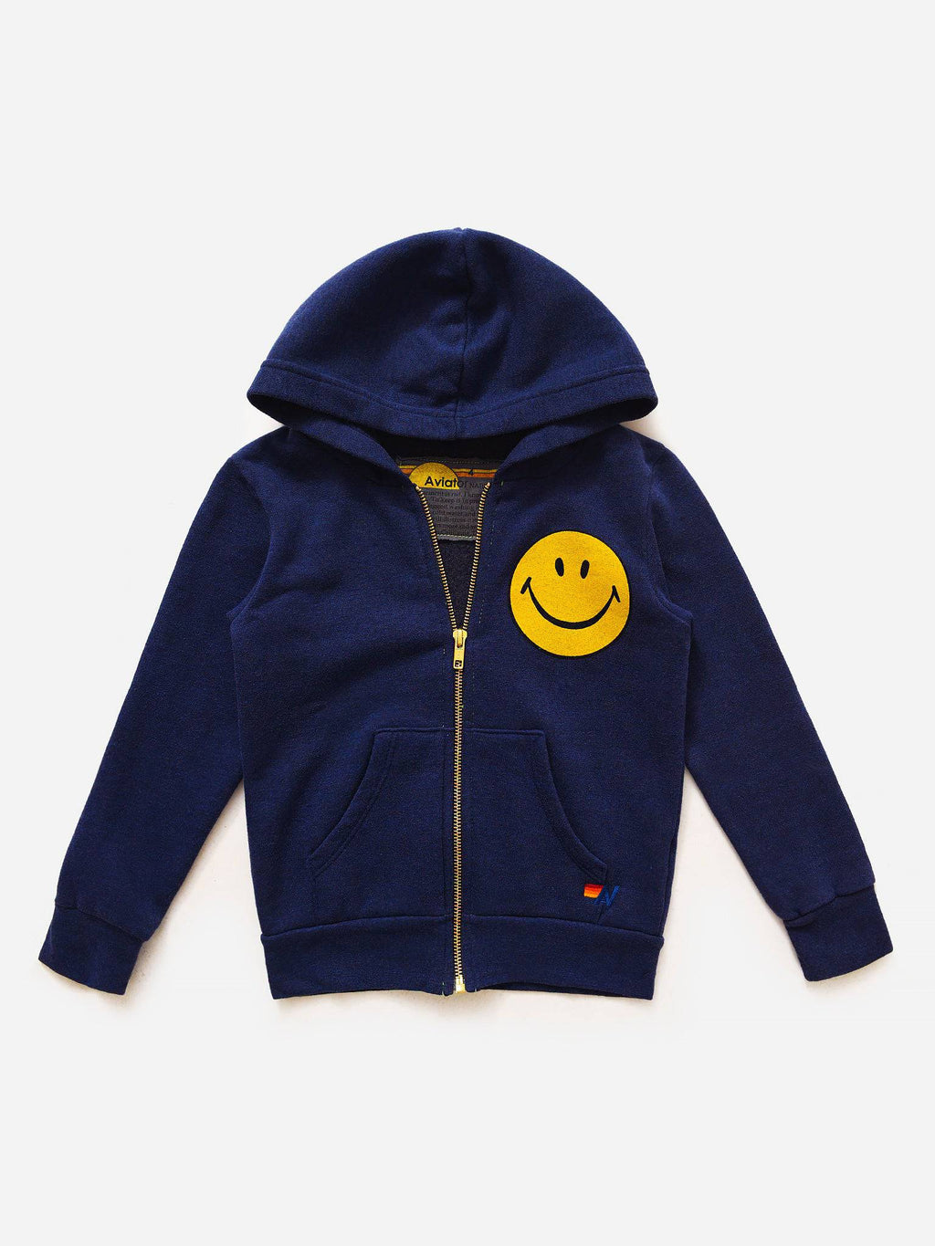 Aviator Nation Kids' Smiley Print Zip Hoodie - Saint Bernard