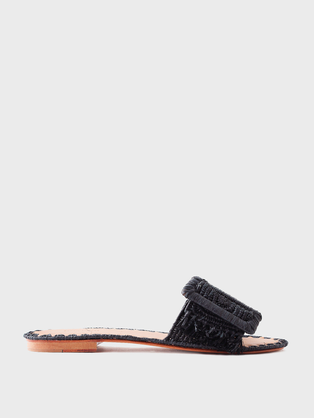 Carrie Forbes Kia Natural Raffia Buckle Slide Sandals - Saint Bernard