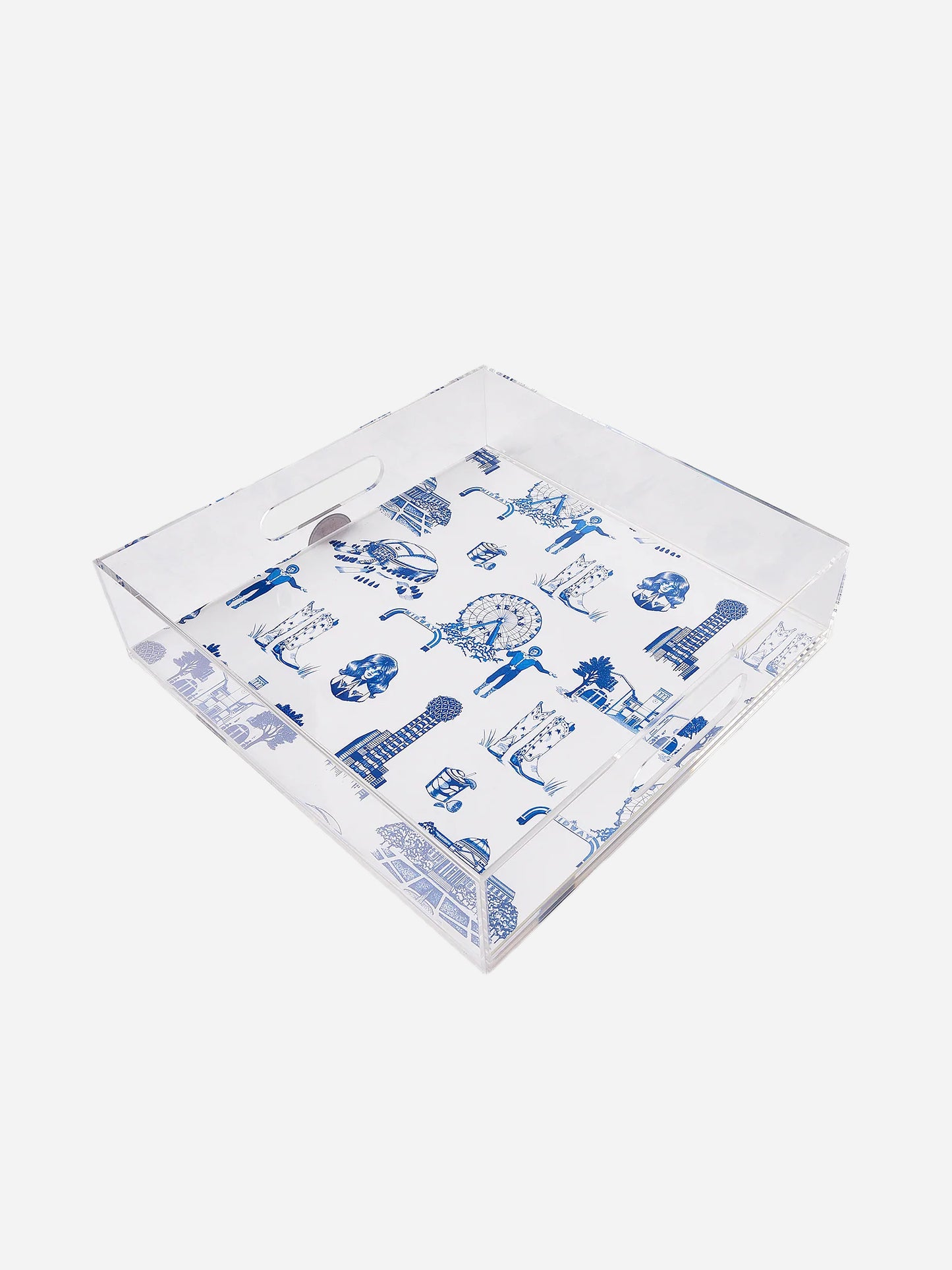 Katie Kime Dallas Toile Lucite Tray - Saint Bernard