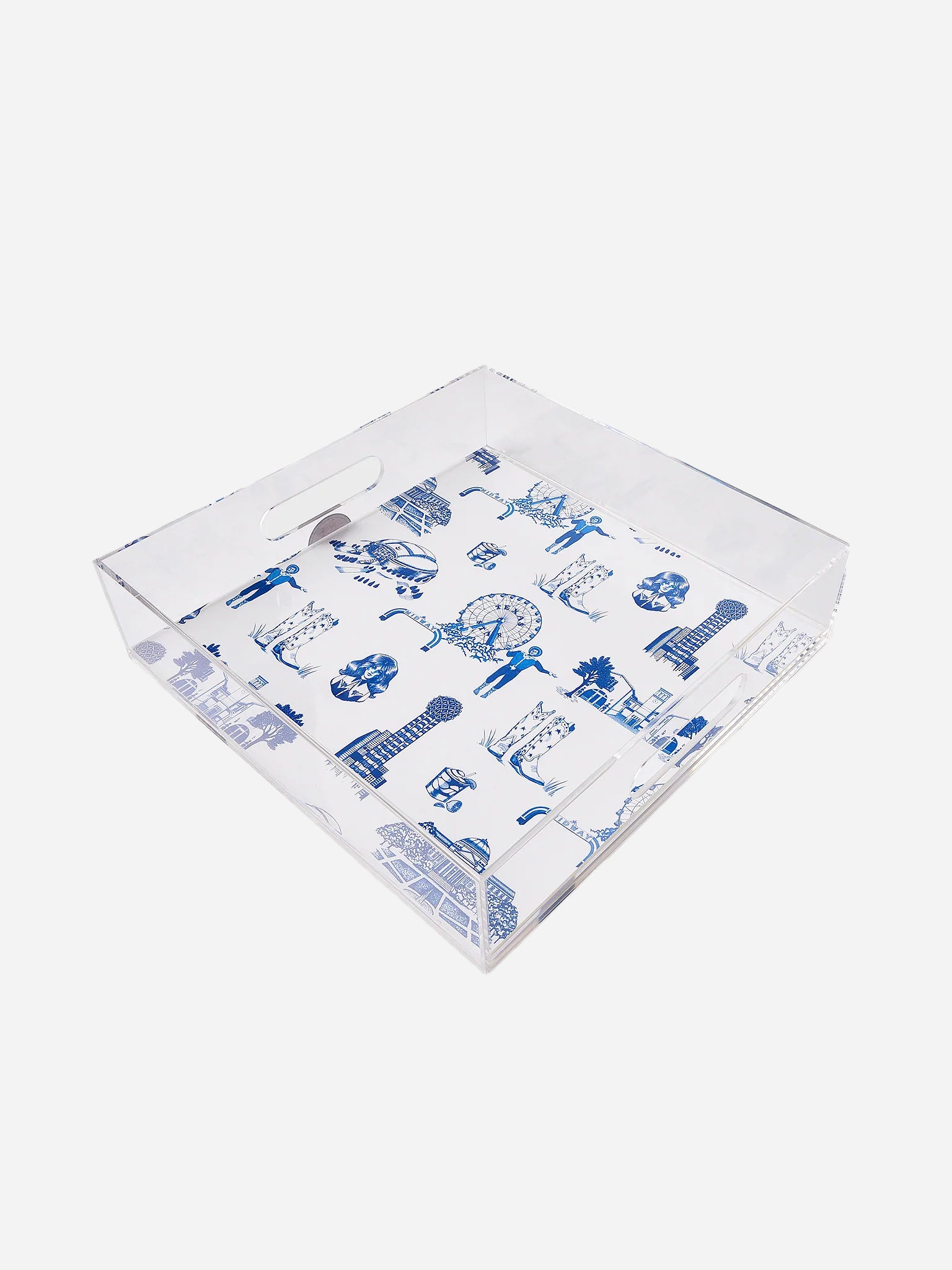 Katie Kime Dallas Toile Lucite Tray - Saint Bernard