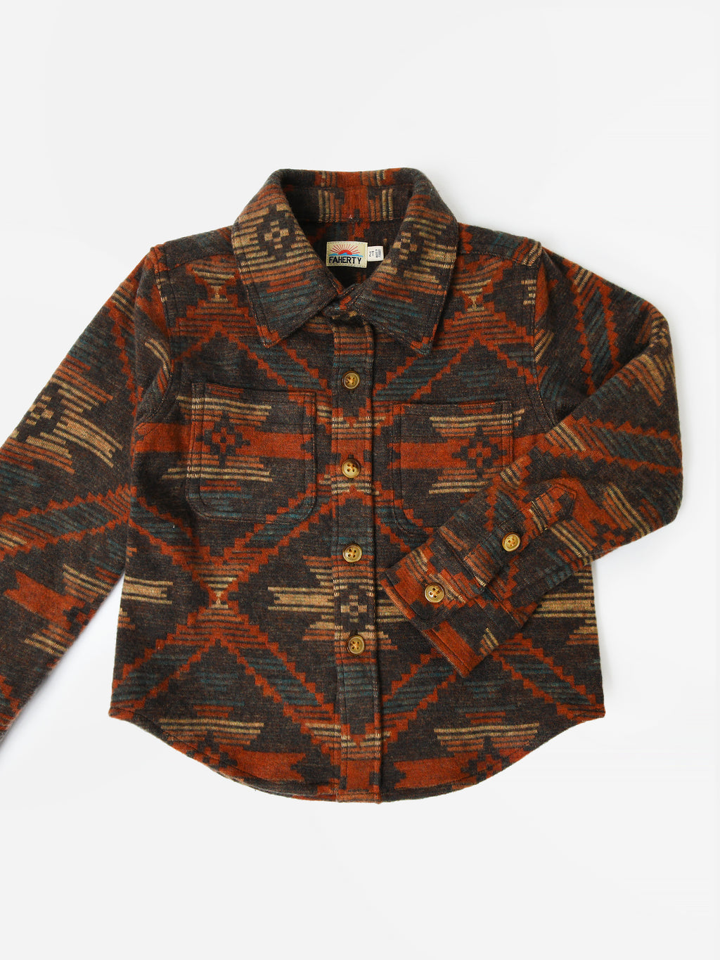 Faherty Brand Boys' Doug Good Feather Legend Sweater Shirt - Saint Bernard