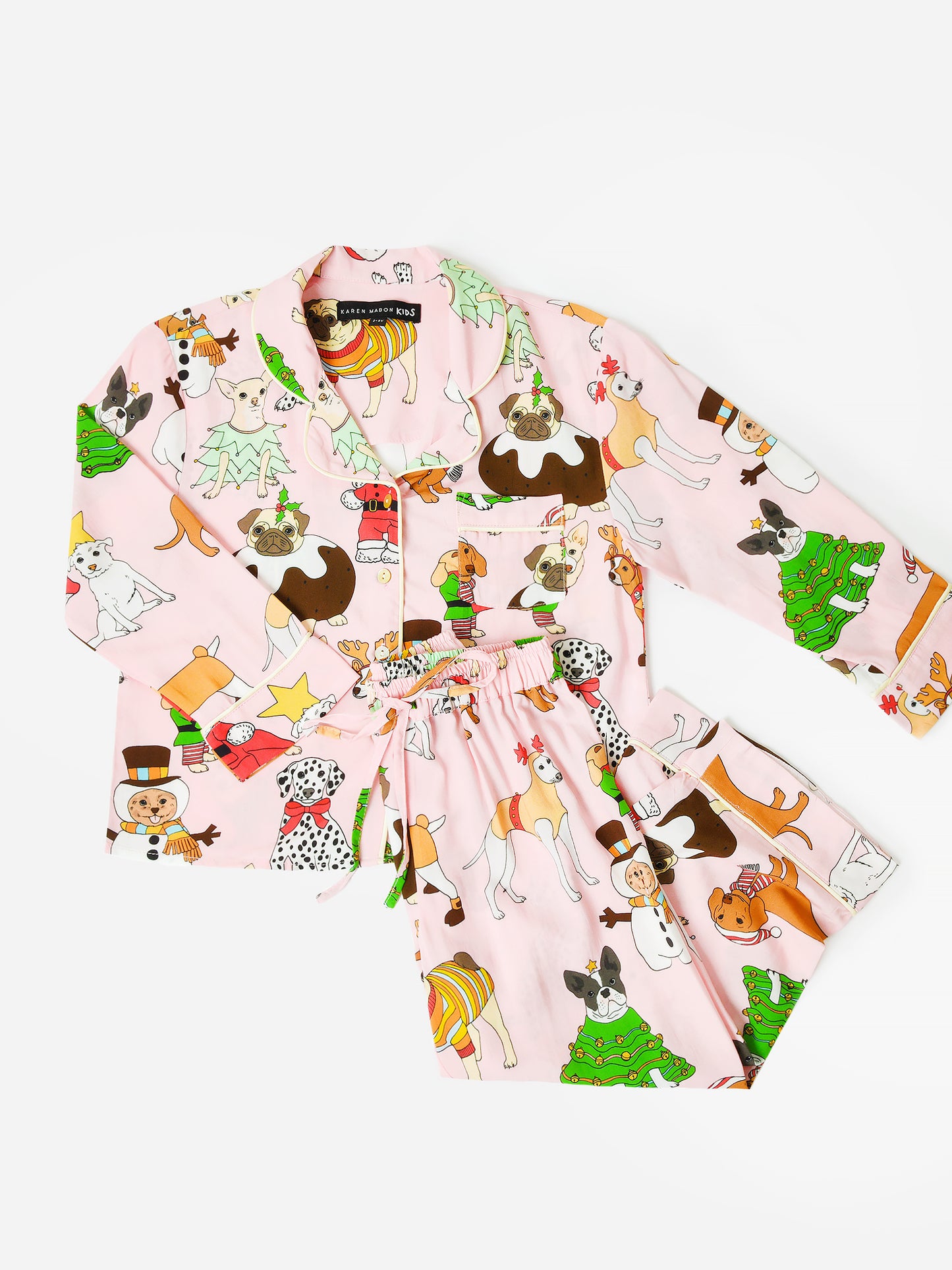 Karen Mabon Girls' Christmas Dogs Pajama Set