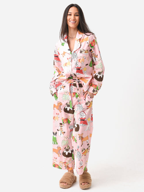 Karen Mabon Women's Christmas Dogs Long Pajama Set