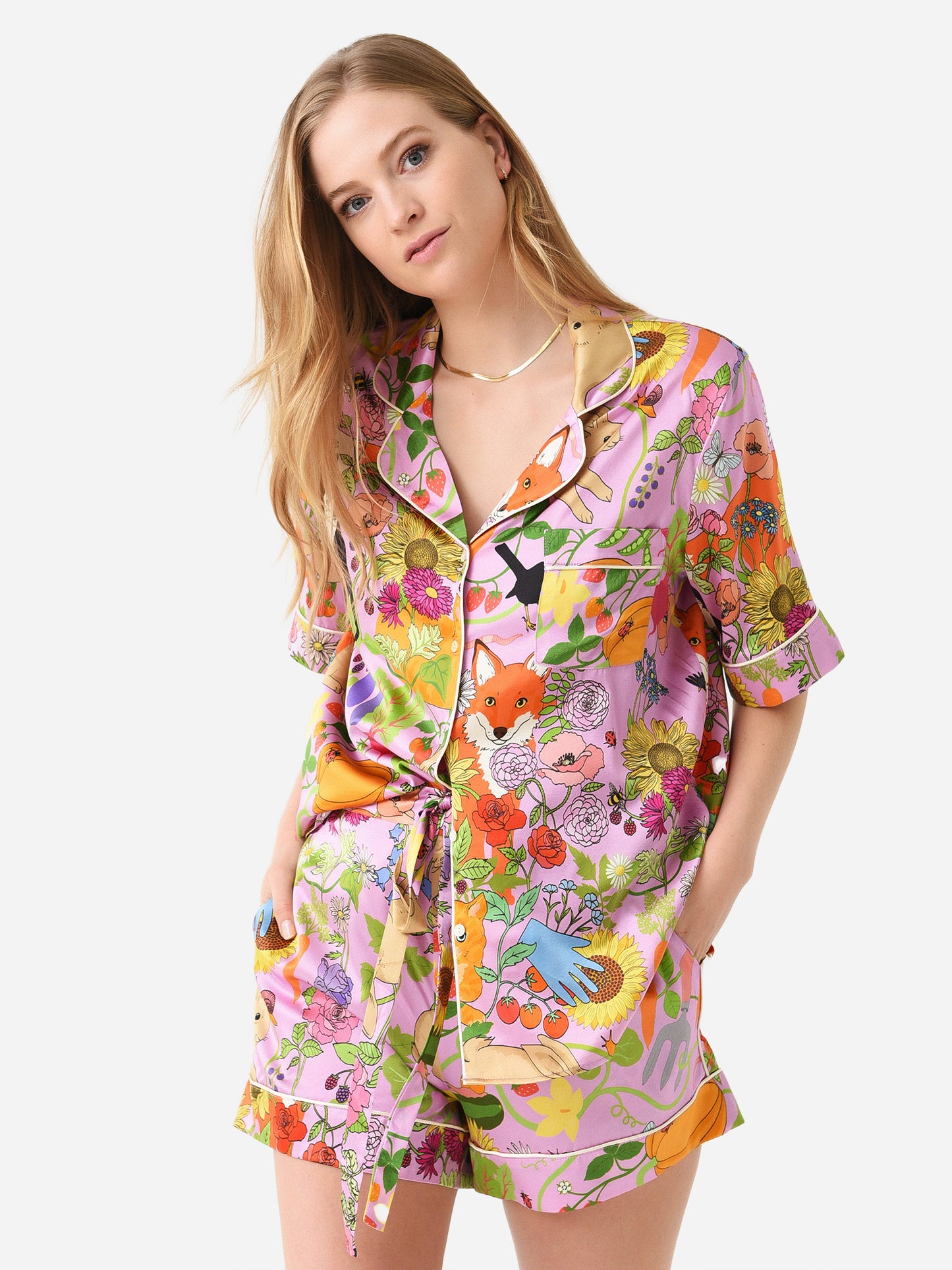 Karen Mabon Women's Garden Of Earthly Delights Pajama Set - Saint Bernard