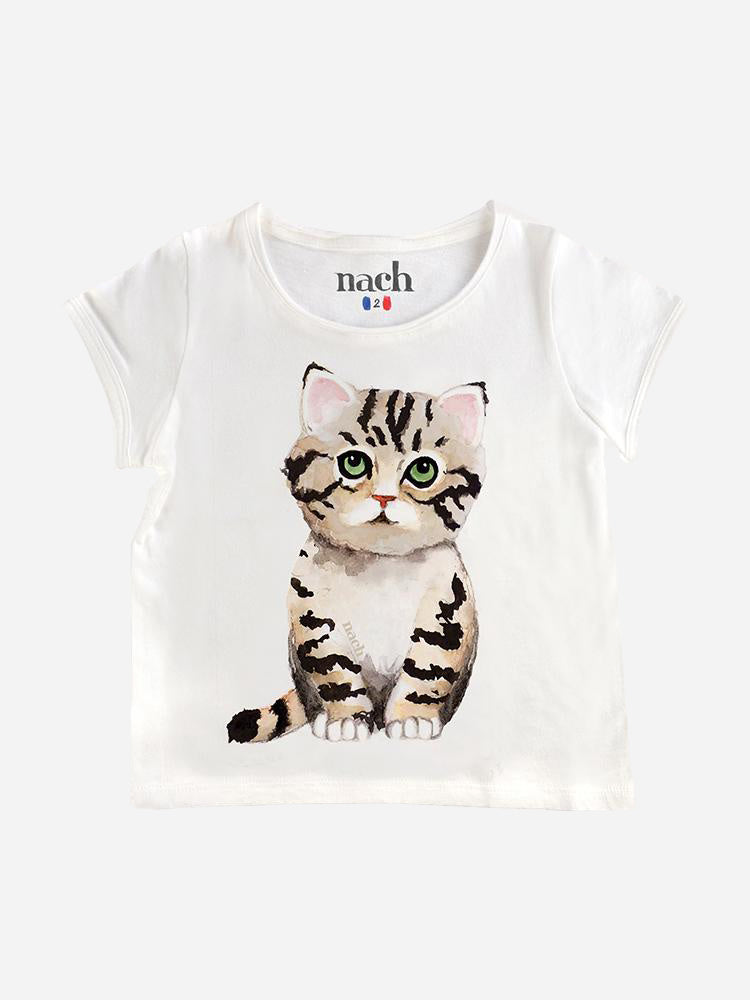 Nach Bijoux Girls' Cat Tee - Saint Bernard