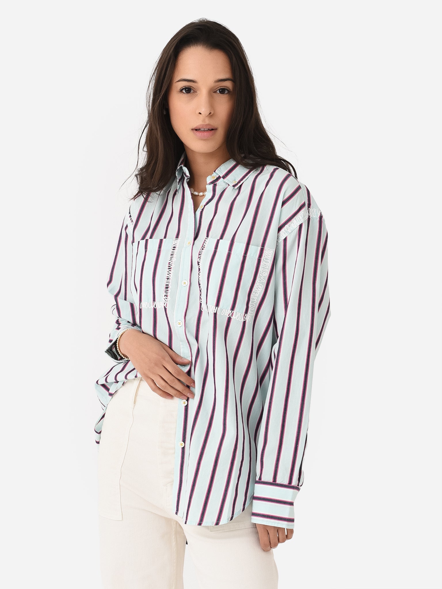 Kerri Rosenthal Women's Marti Striped Shirt - Saint Bernard