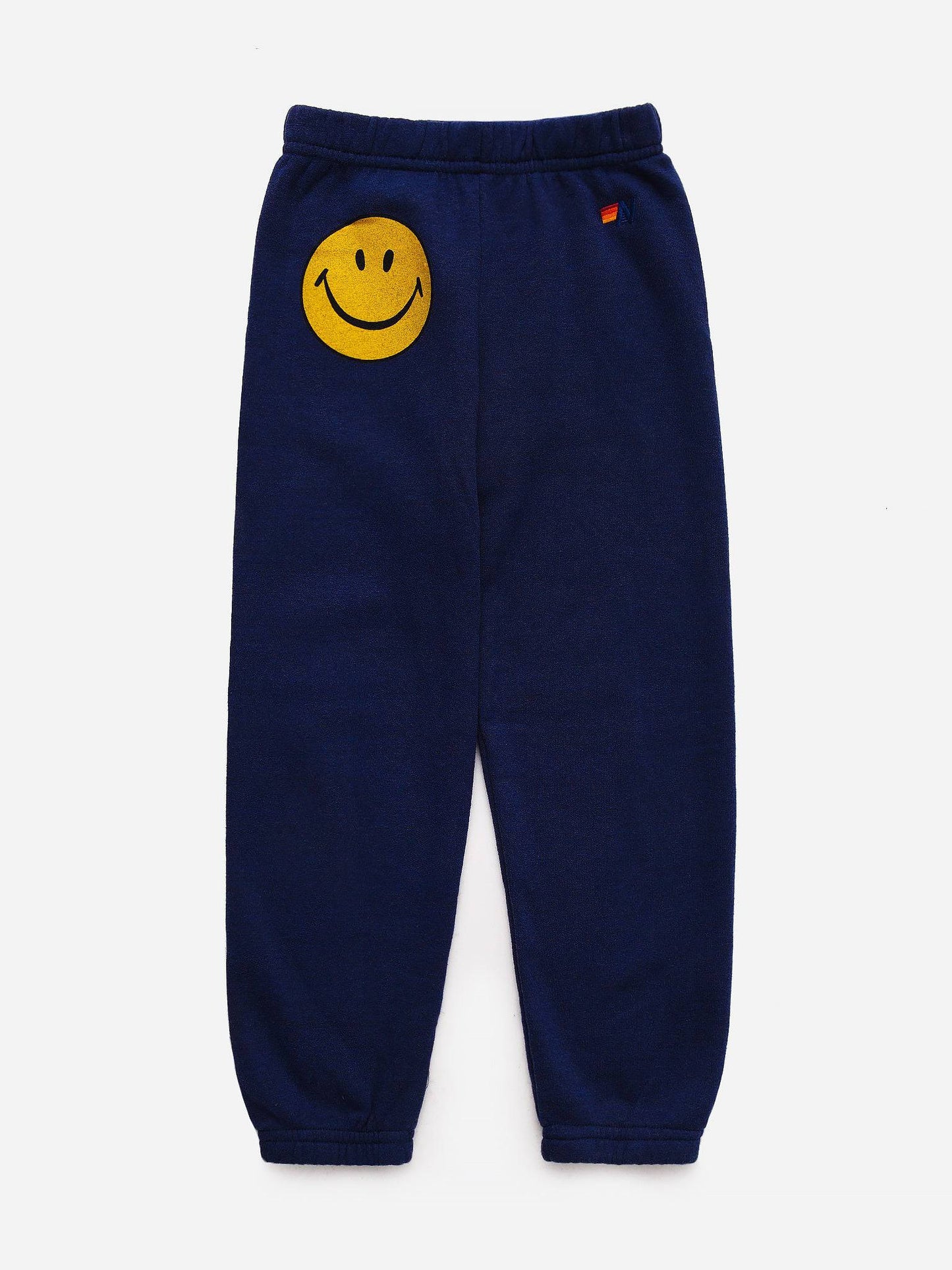 Aviator Nation white smile face sweatpants w/some wear, 6 years main image 1
