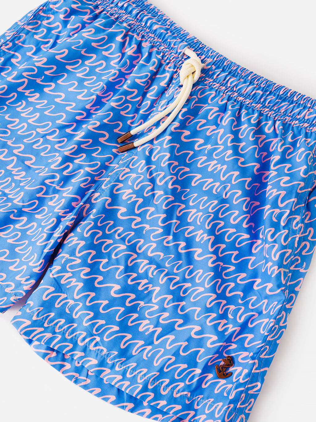 Retromarine Boys' Pink Waves Swim Trunk - Saint Bernard