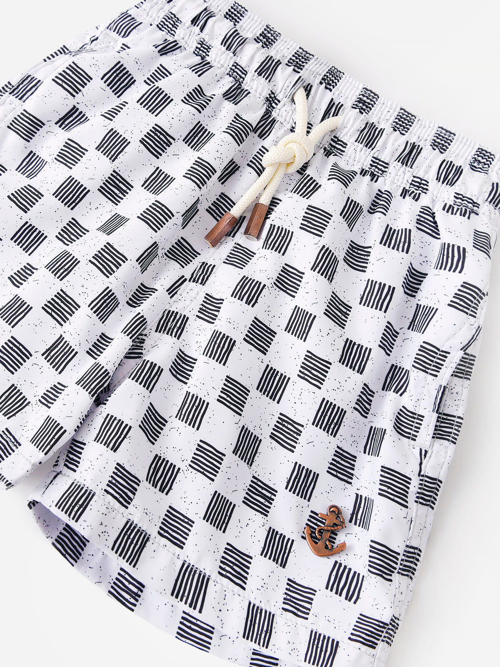 Retromarine Boys' Mod Check Swim Trunk - Saint Bernard
