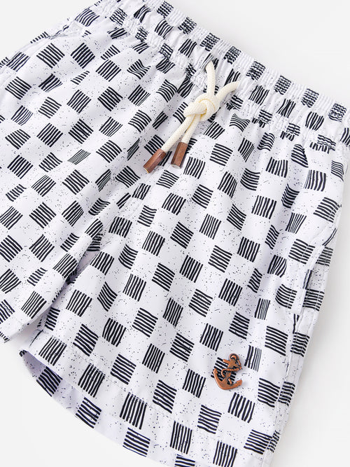 Retromarine Boys' Mod Check Swim Trunk