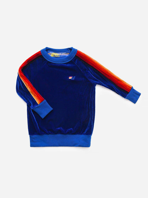 Aviator Nation Girls' Classic Velvet Crew Sweatshirt