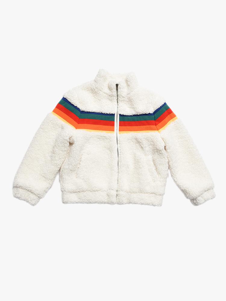 For All Seasons Teddy Bear Sweater with Rainbow Trim - Saint Bernard