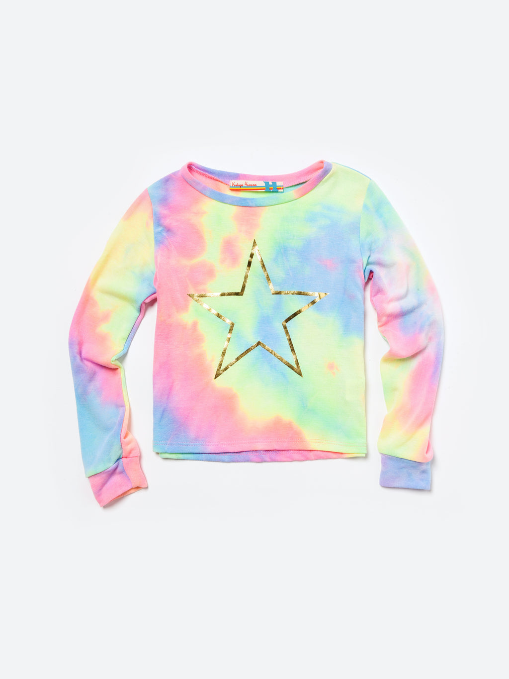 Vintage Havana Girls' Neon Tie-Dye Sweater Top - Saint Bernard