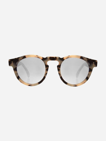 Illesteva Leonard Sunglasses - White tortoise w/ silver mirror Illesteva Leonard Mirrored Sunglasses White Tortoise/Silver  main image 2