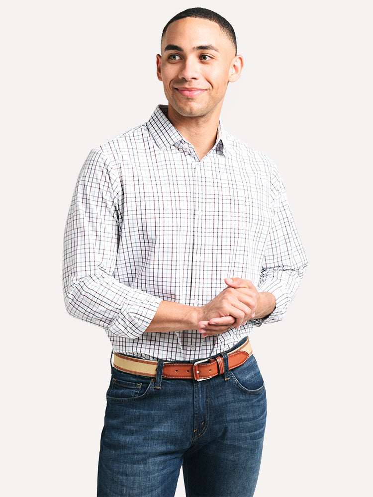 Mizzen+Main Ward Tattersal Button Down Shirt - Saint Bernard