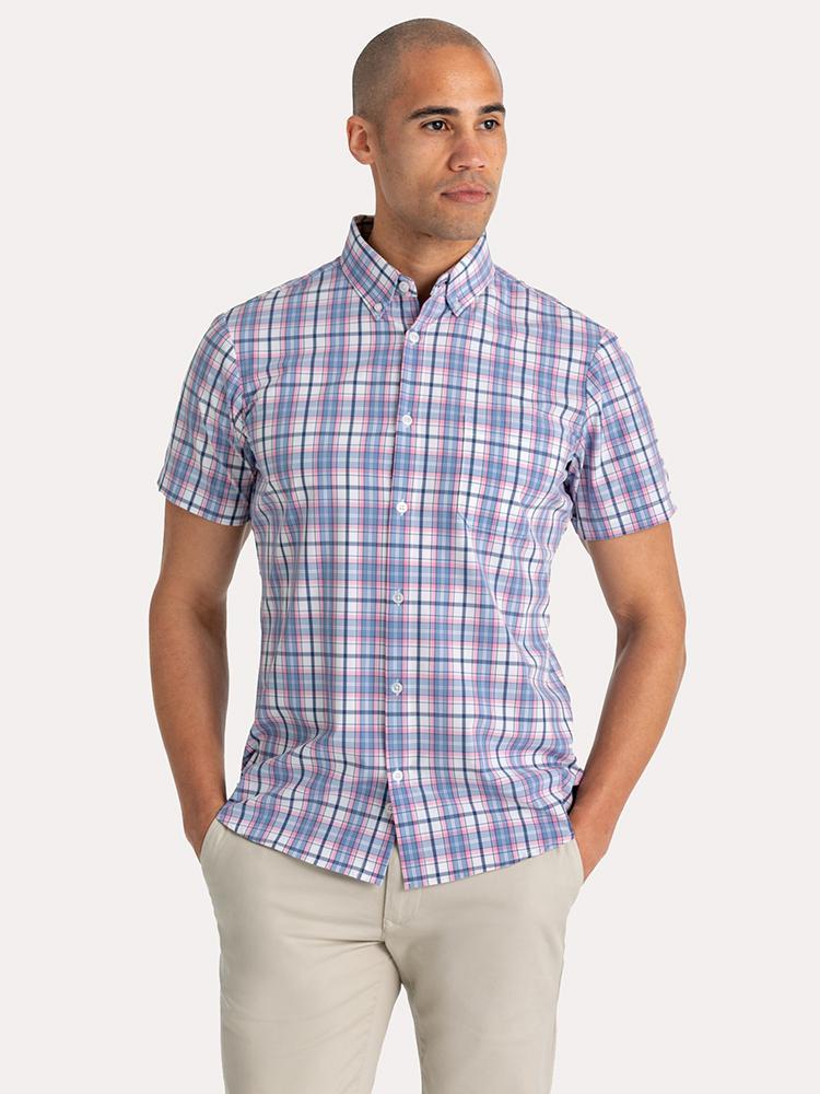 Mizzen+Main Herman Short Sleeve Button Down Shirt - Saint Bernard