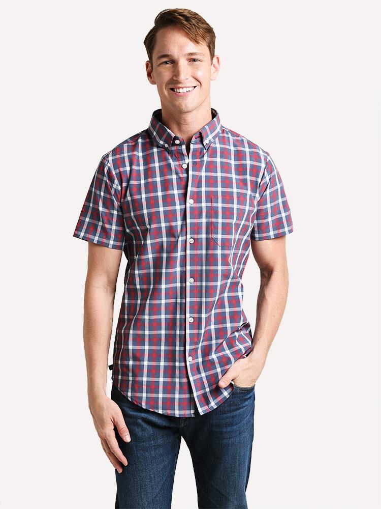 Mizzen+Main Ripley Short Sleeve Button Down Shirt - Saint Bernard