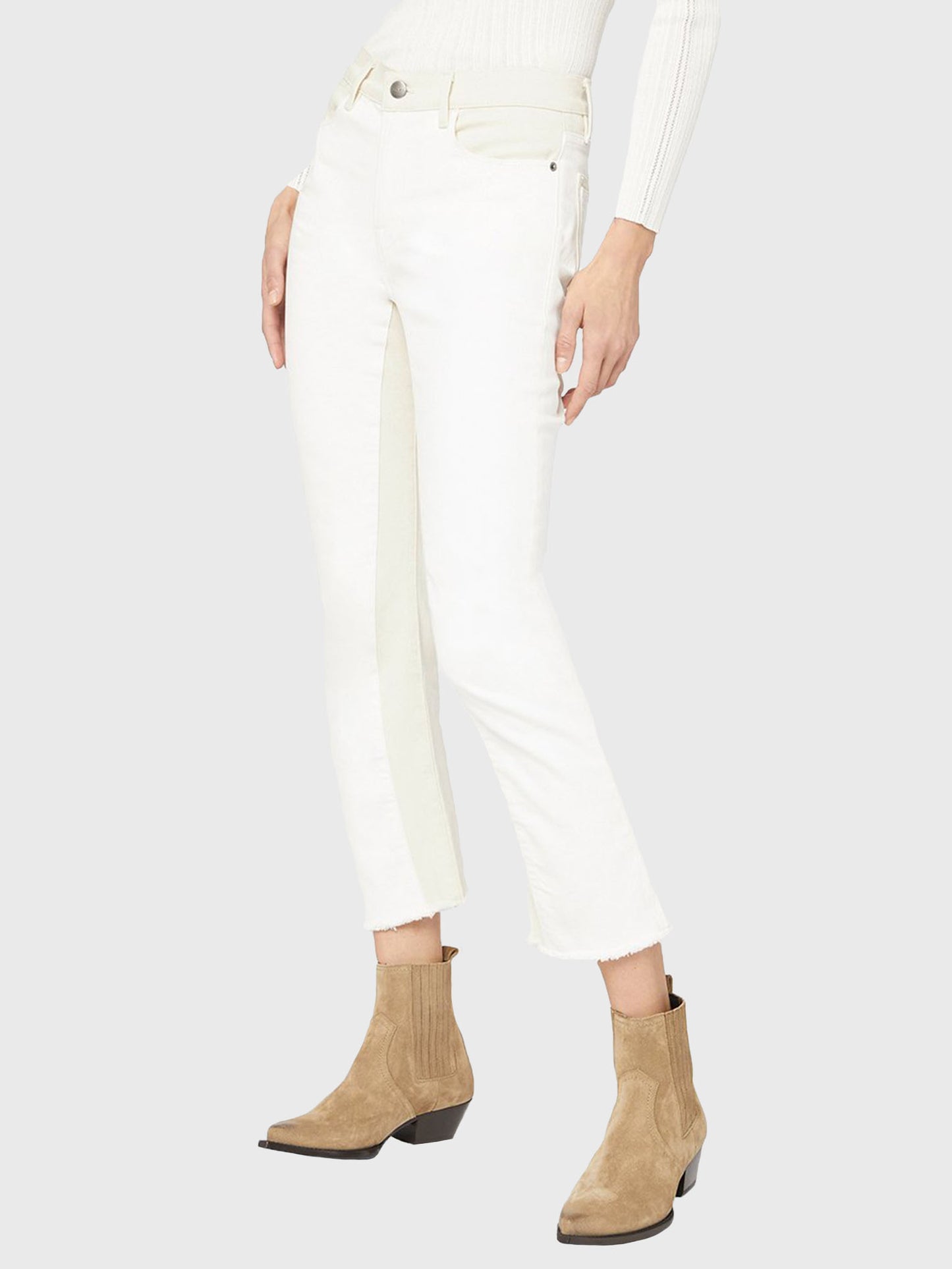 Frame Le Crop Mini Boot Double Waistband Jean - Saint Bernard