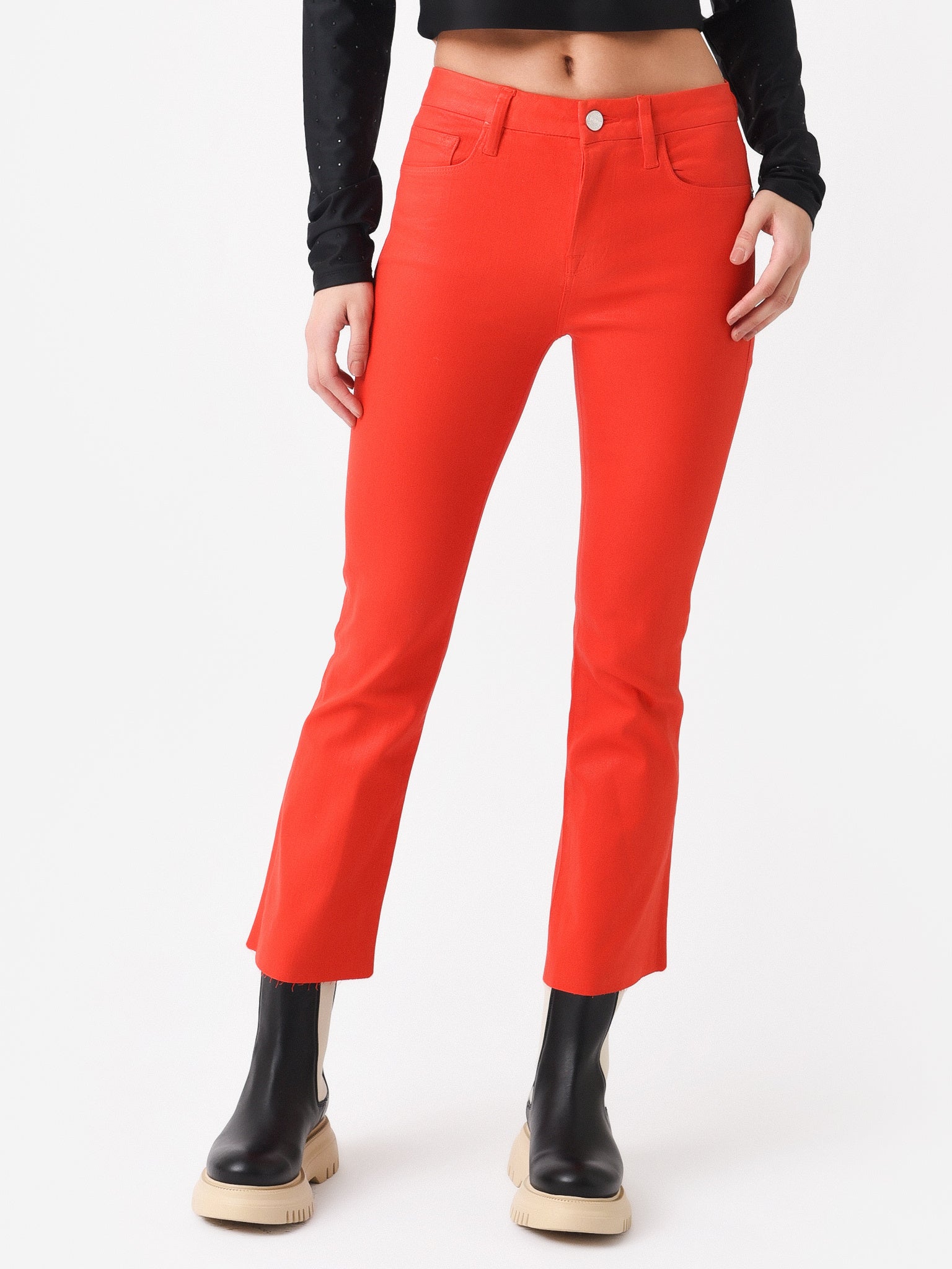 Frame Women's Le Crop Mini Boot Coated Jean - Saint Bernard