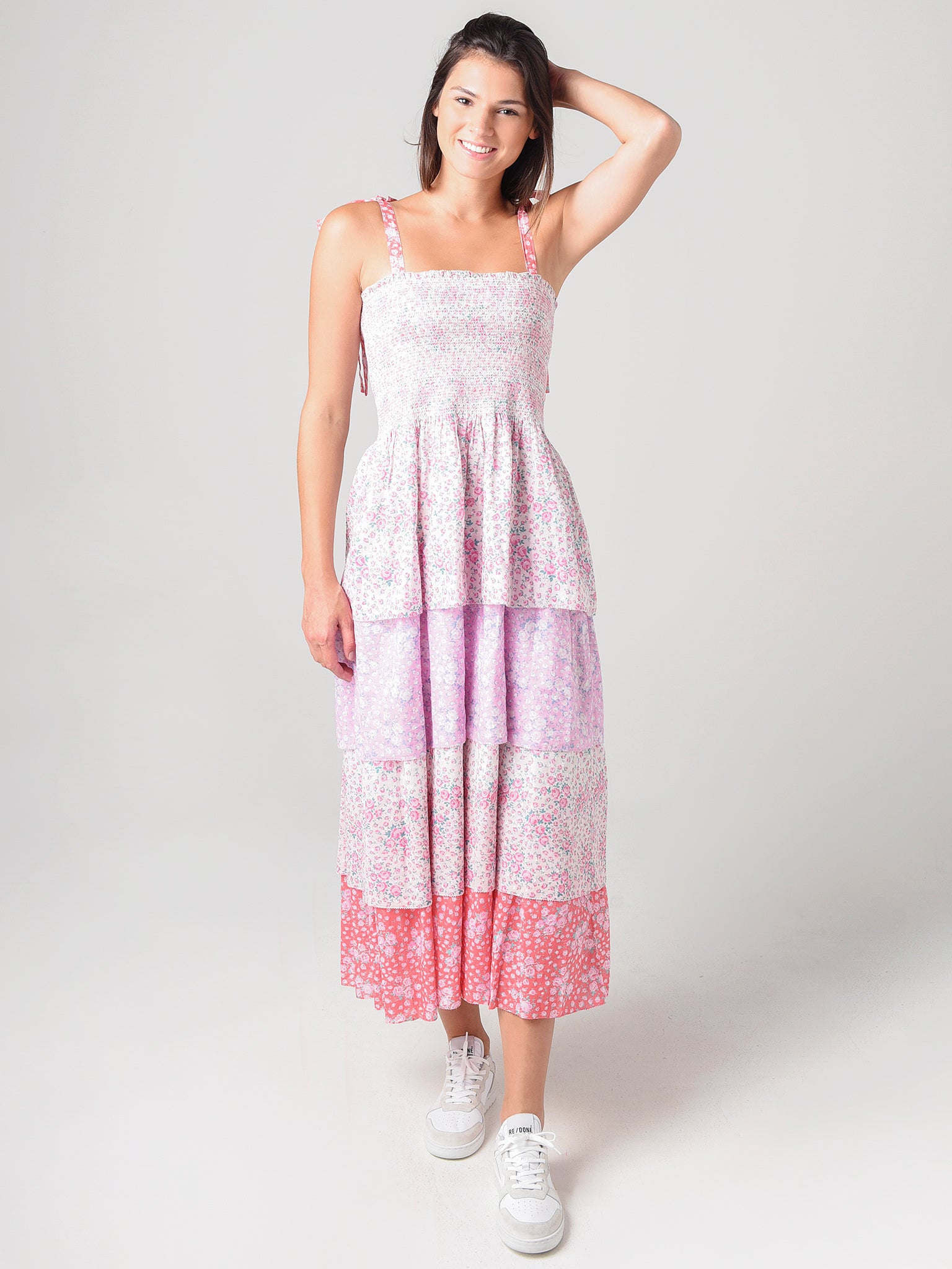 love shack fancy pink maxi dress Loveshack Women's Caressa Tiered Lifetimely-Women's Sleepware Meichang Linen Dresses for Size:Set of 3 beaded seashell and starfish