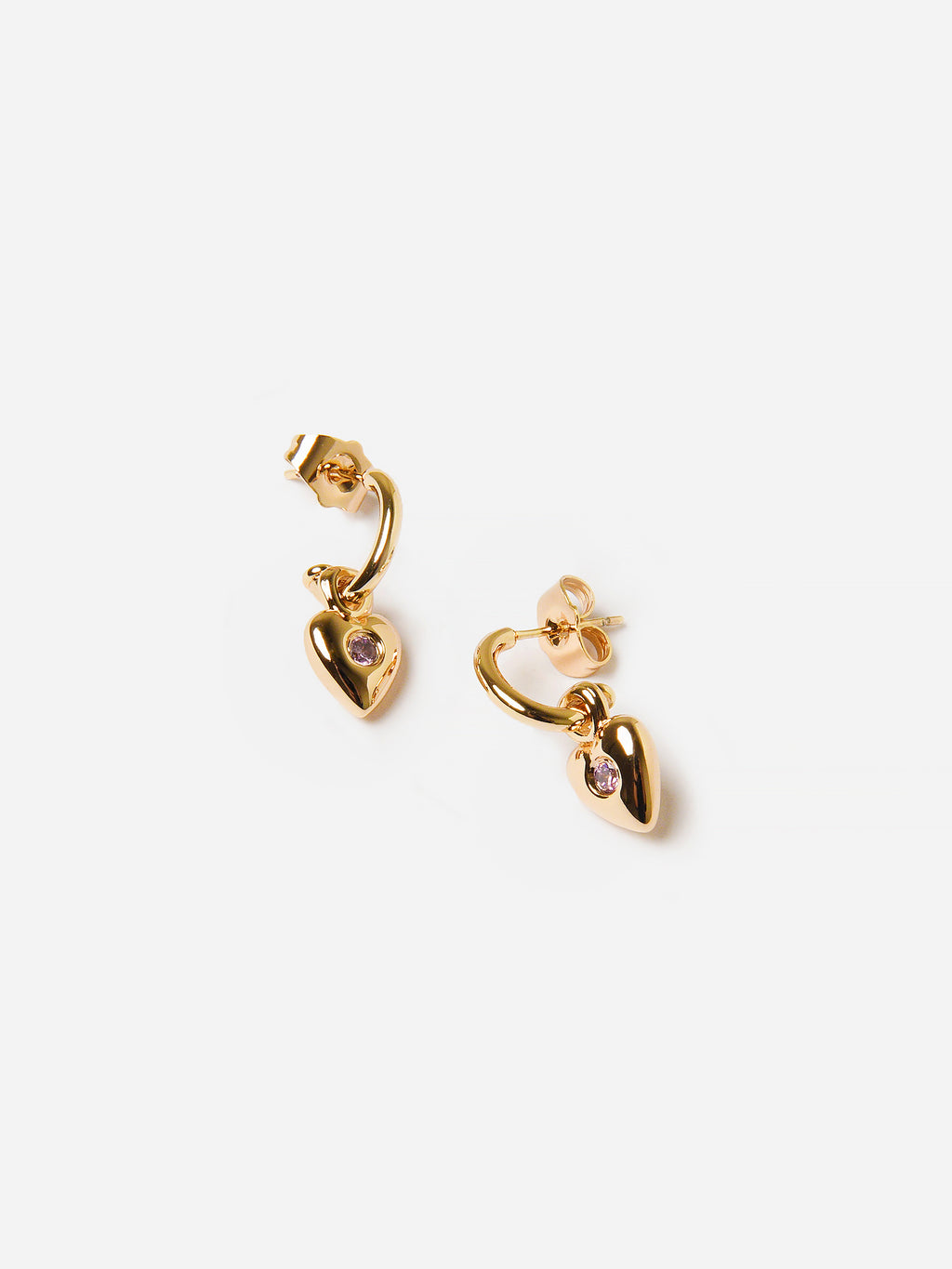 Leeada Jewelry Women's Eros Heart Hoop Earrings - Saint Bernard