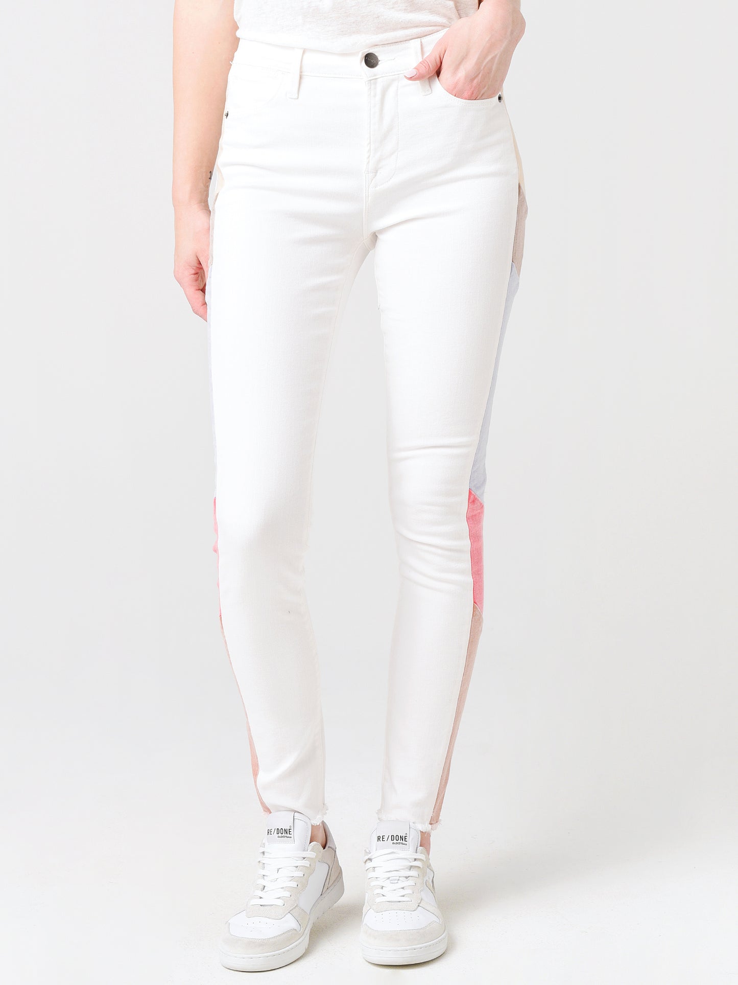 Frame Women's Le High Skinny Color Block Jean - Saint Bernard