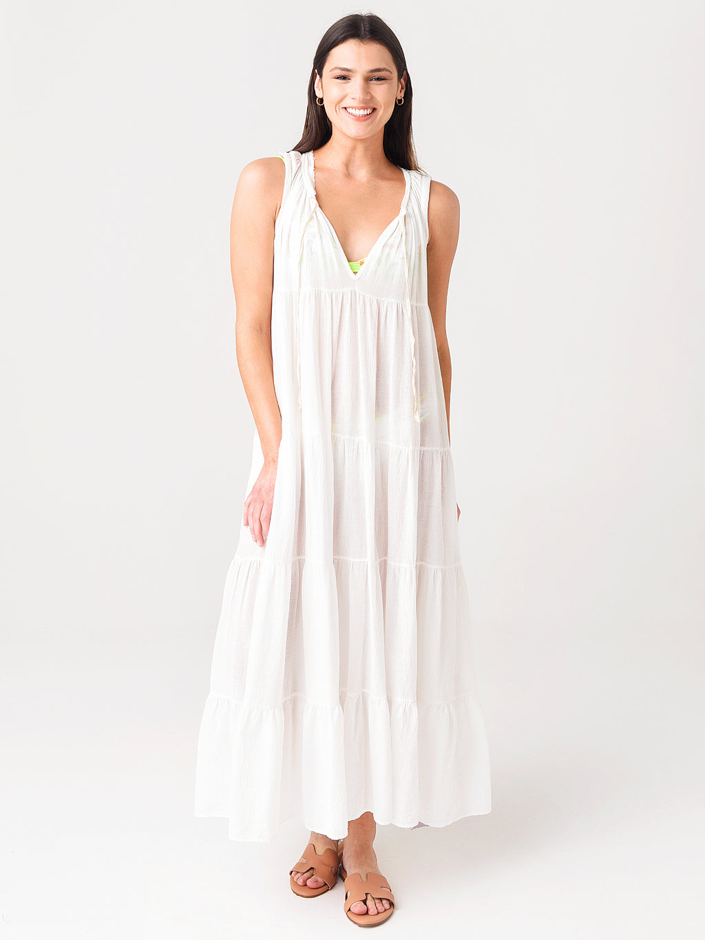 9 Seed Women's Core Cotton Sleeveless Tier Maxi Dress - Saint Bernard