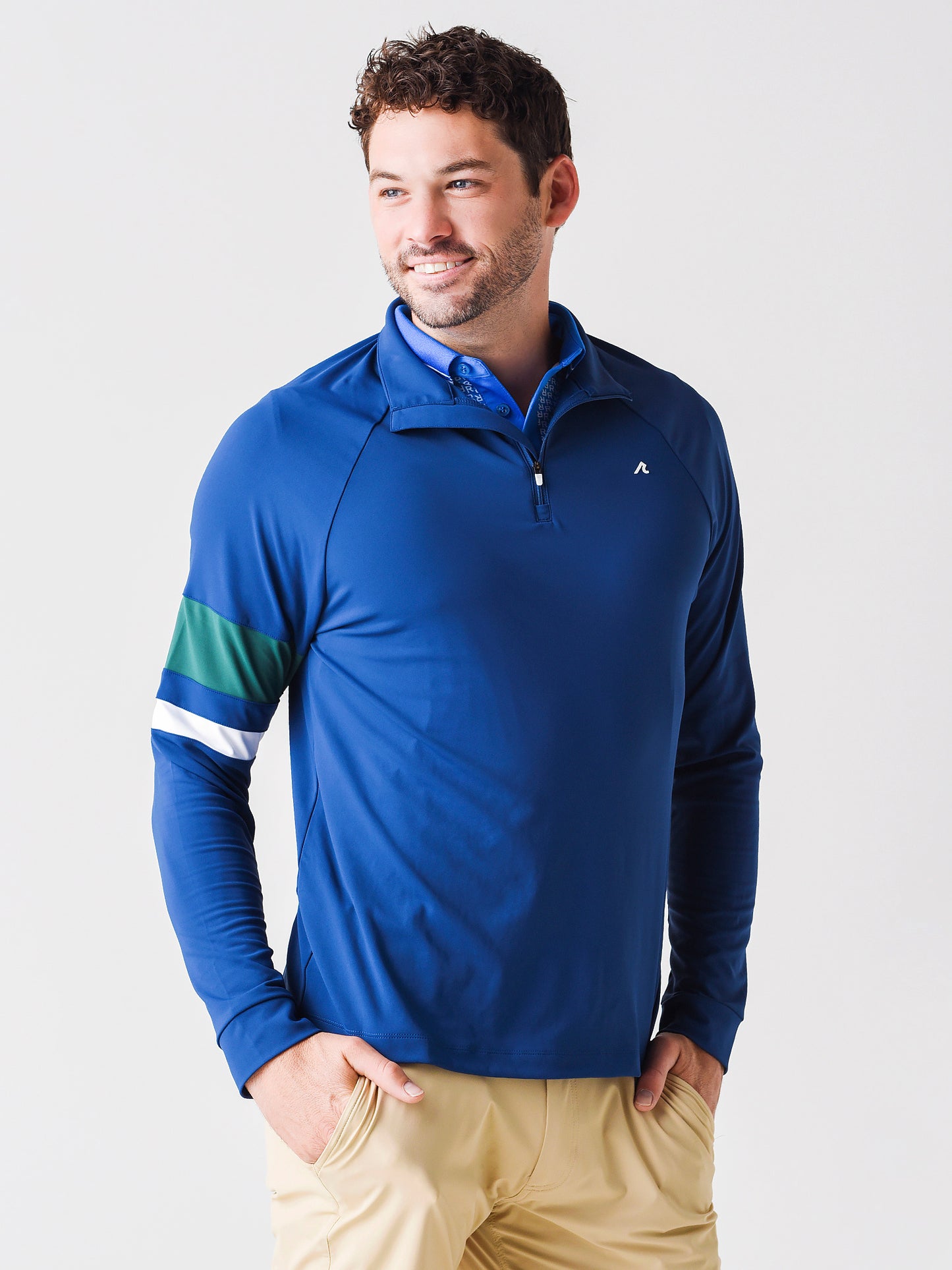 REDVANLY Men's Lincoln Quarter Zip Pullover - Saint Bernard