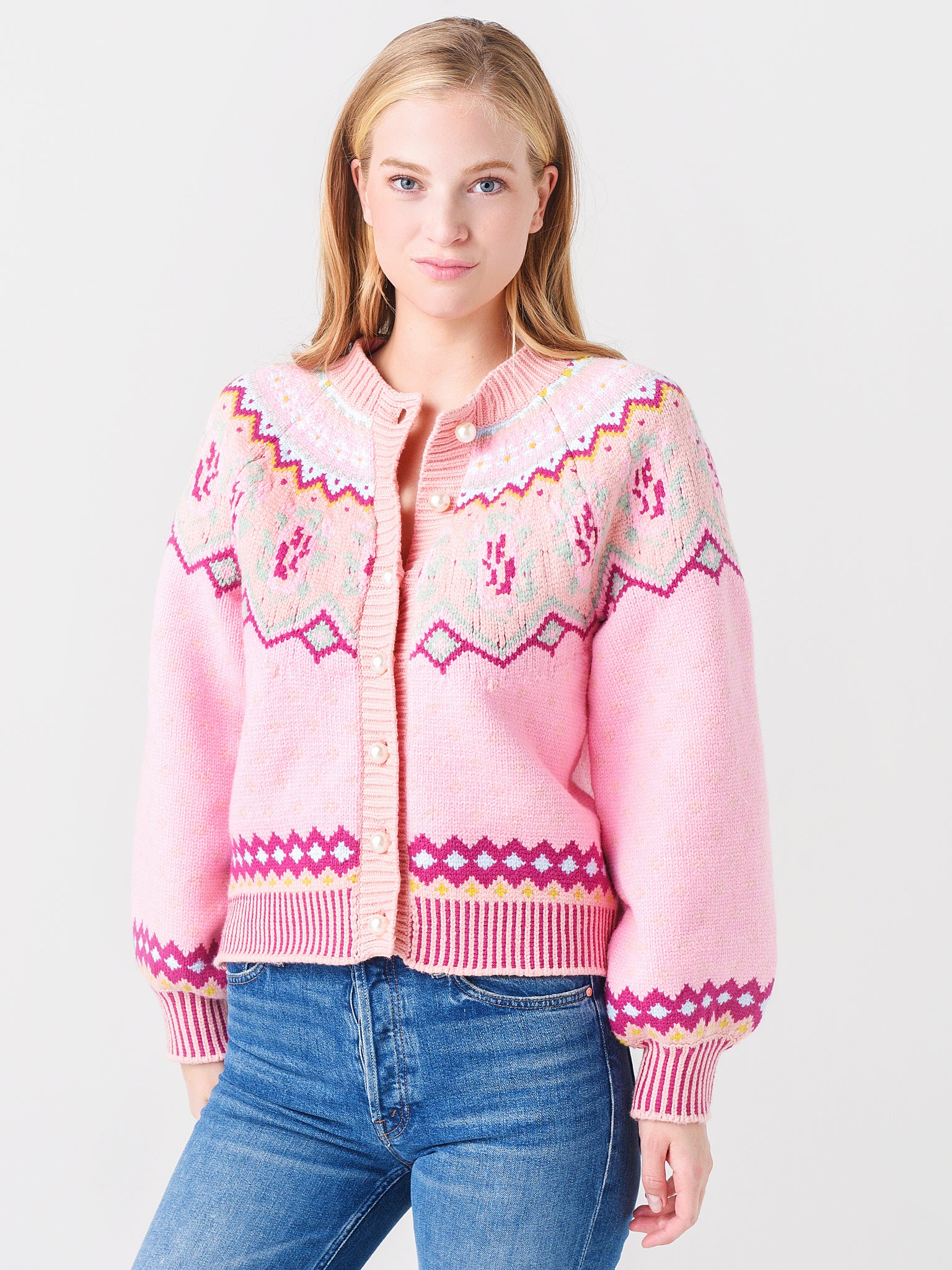 LoveShackFancy Women's Honeypie Boyfriend Cardigan - Saint Bernard