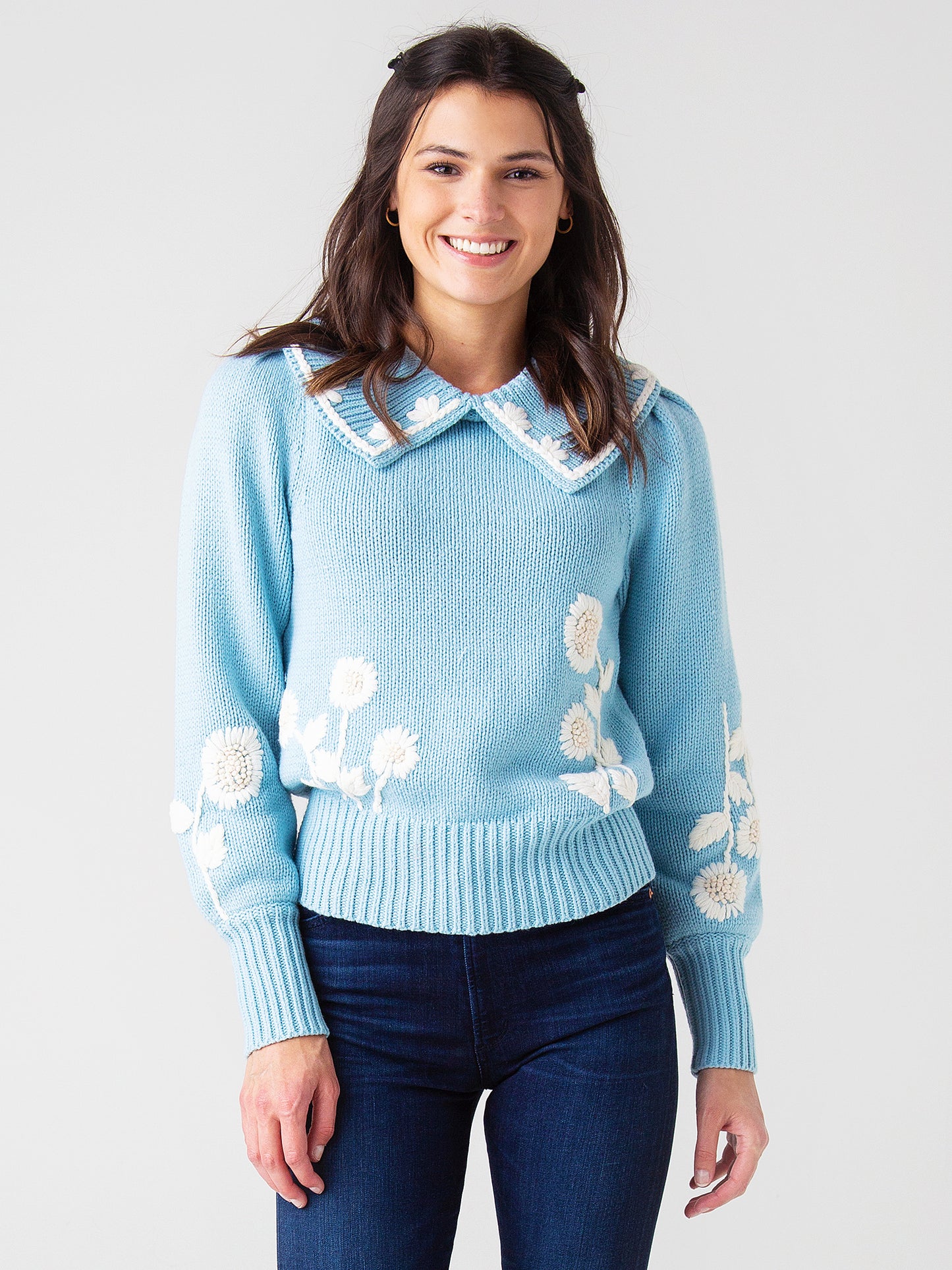 Loveshack Fancy Women's Union Collared Pullover Sweater