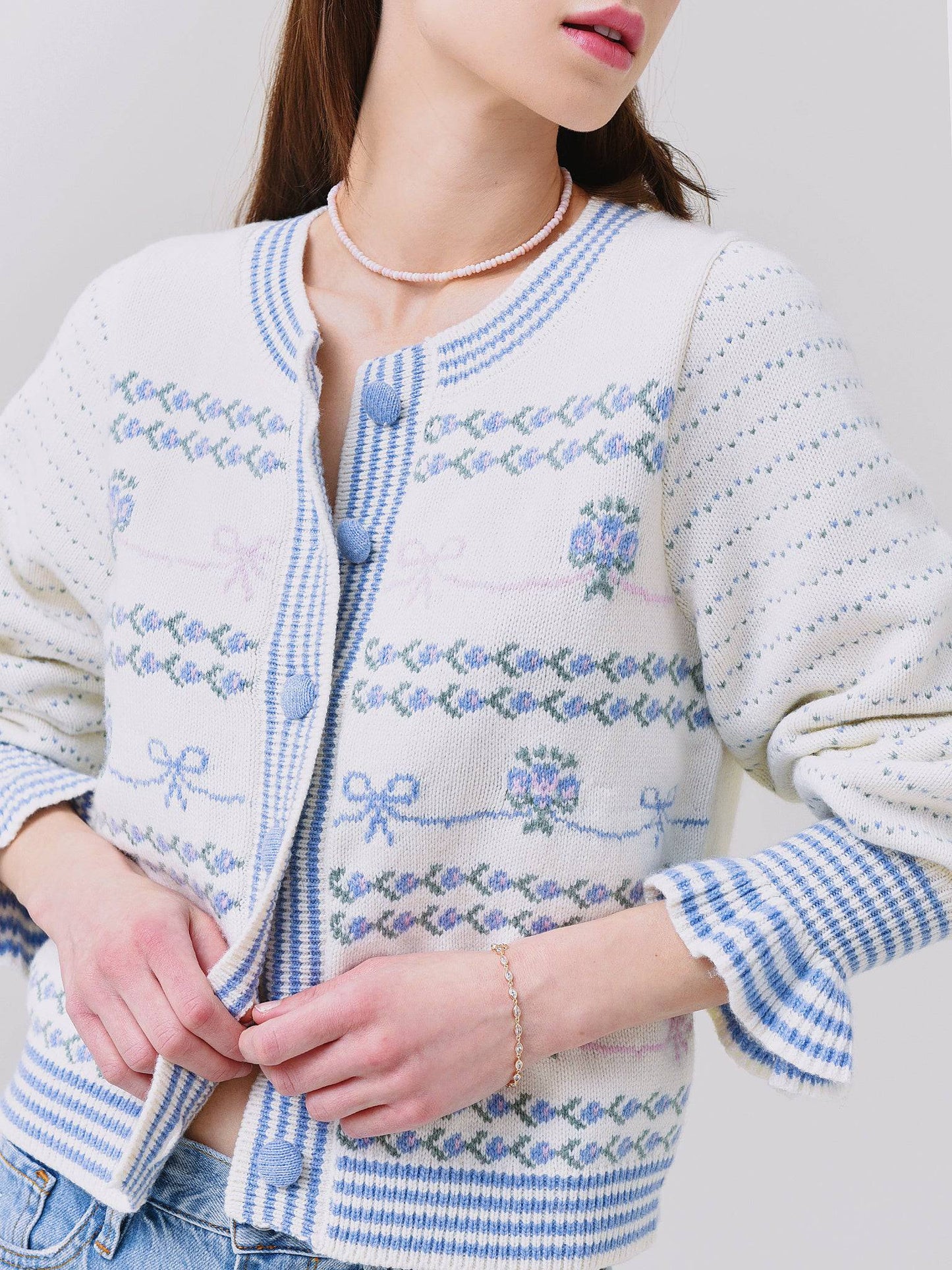 LoveShackFancy Women's Keoni Cardigan - Saint Bernard