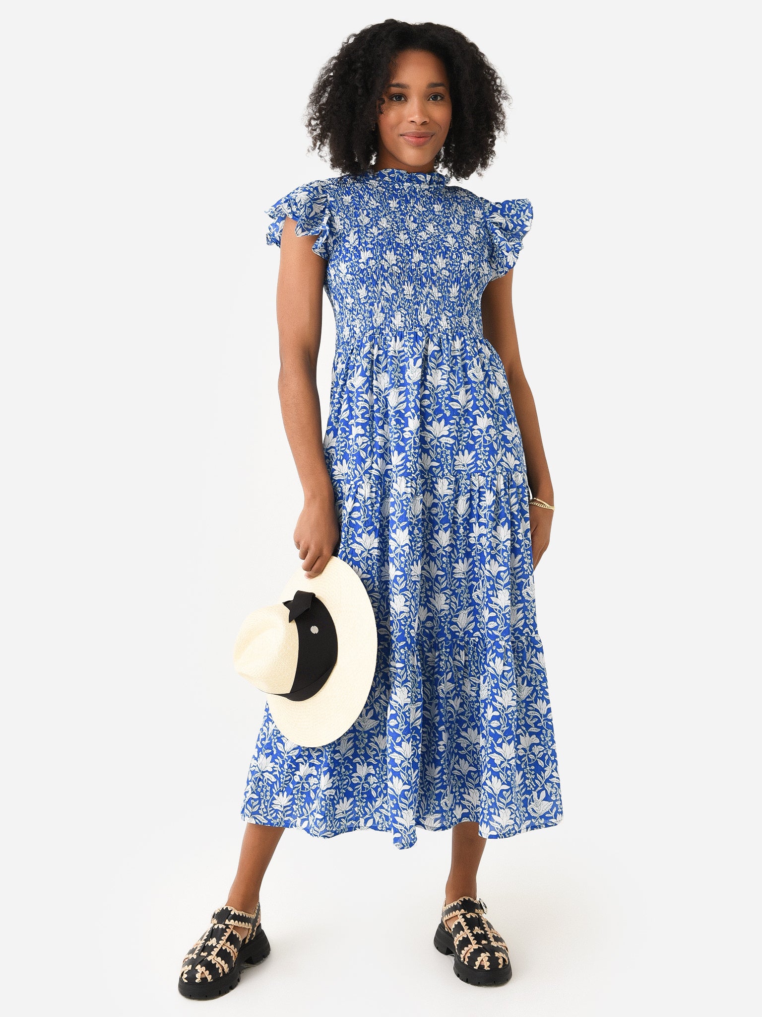 Sur La Vague Women's Ruffle Midi Dress - Saint Bernard