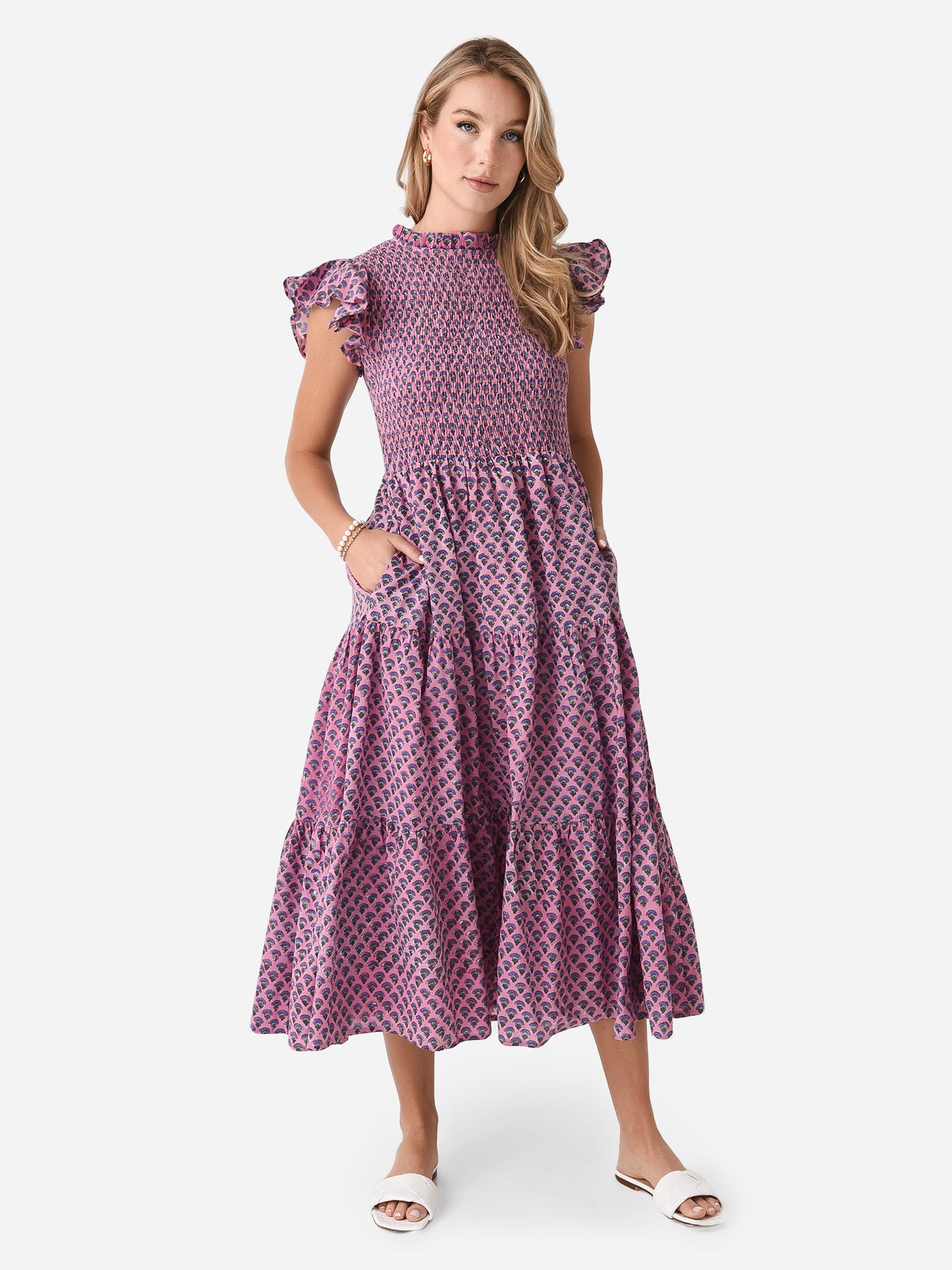 Sur La Vague Women's Ruffle Midi Dress - Saint Bernard